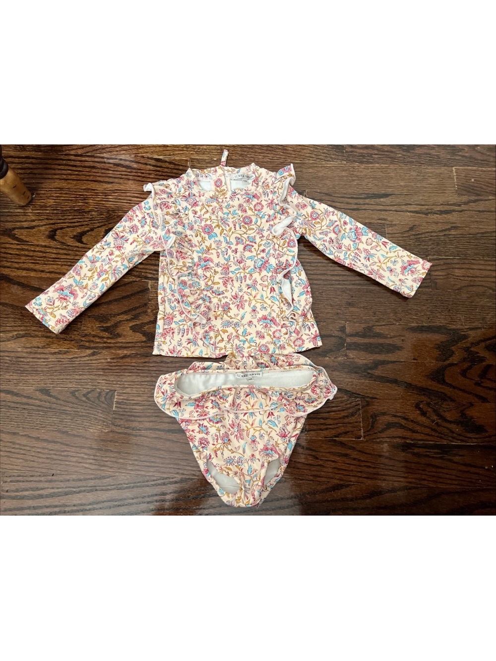 Louise Misha Baby Girl Floral Two Piece Swimsuit Suit Ruffle Size 12M